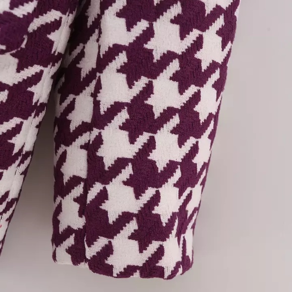 Houndstooth blazer in Purple - Picture 6 of 7